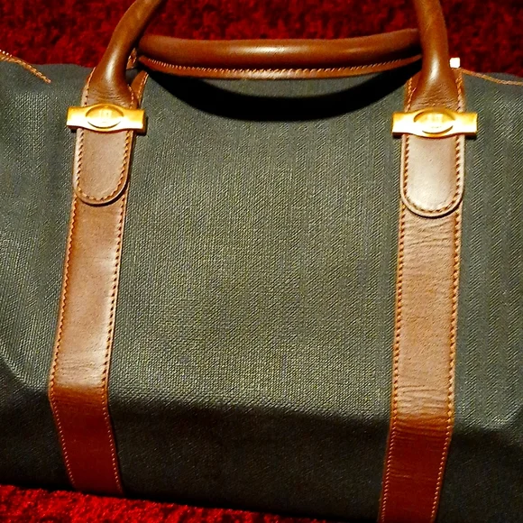 AUTHENTI DUNHILL BNWOT Green and Brown Duffel Bag - Picture 8 of 12